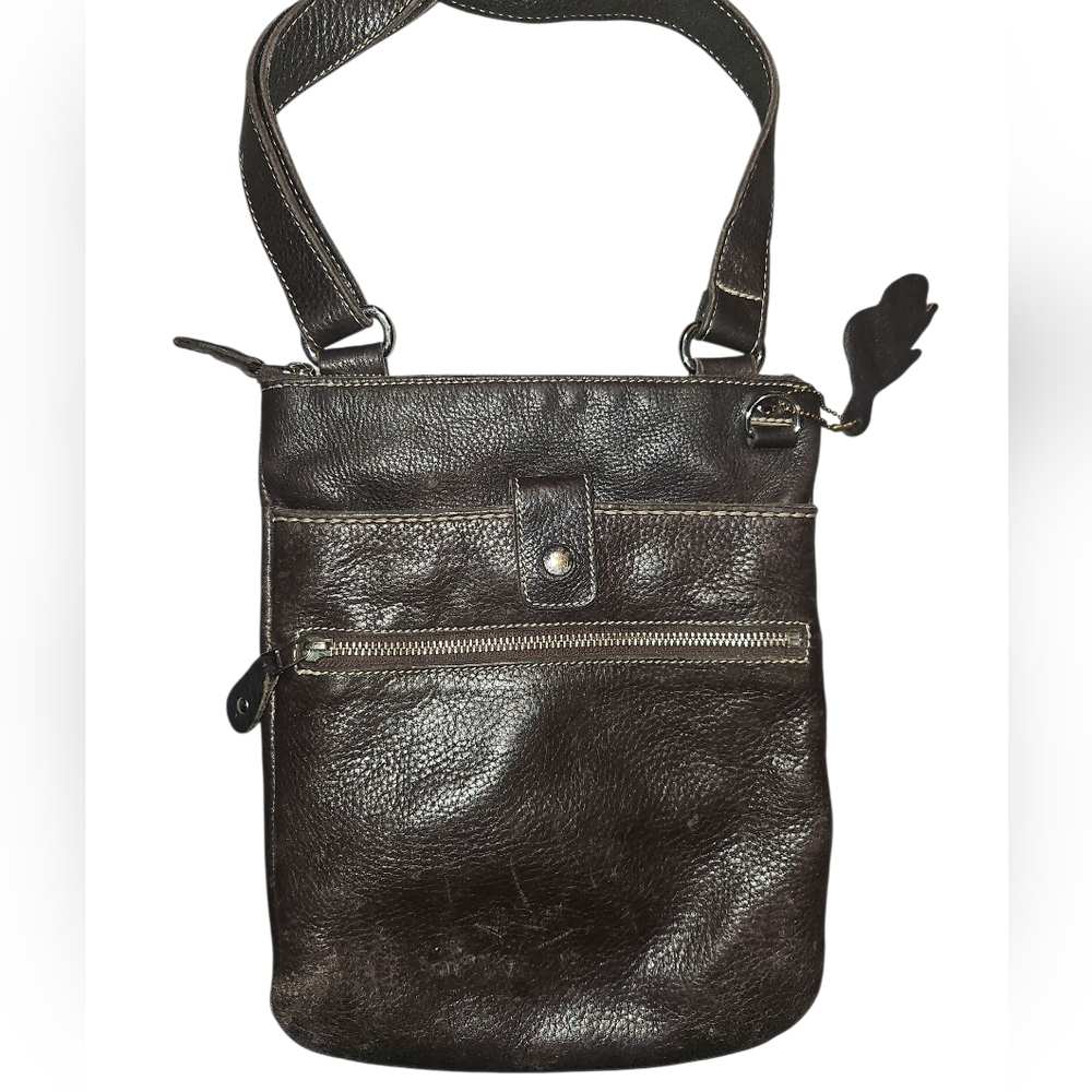 Roots Tribe Ventian Crossbody Bag In Brown Leather